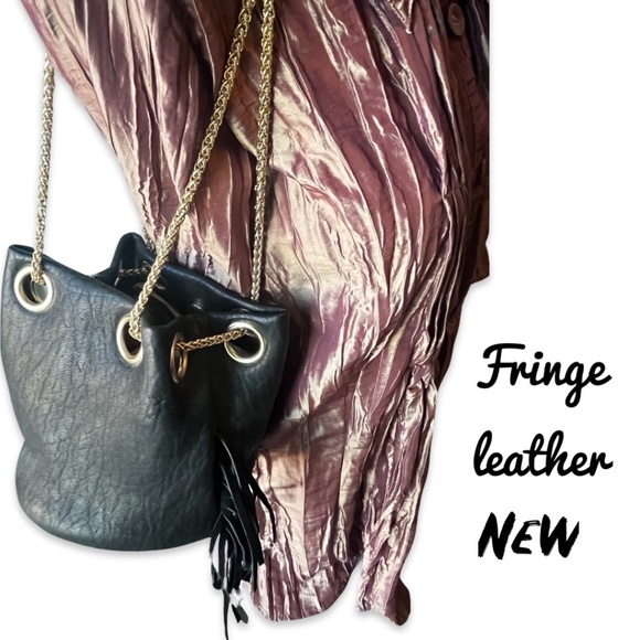 SMALL CHAIN STRAP PURSE SOFT W FRINGE - Picture 1 of 10